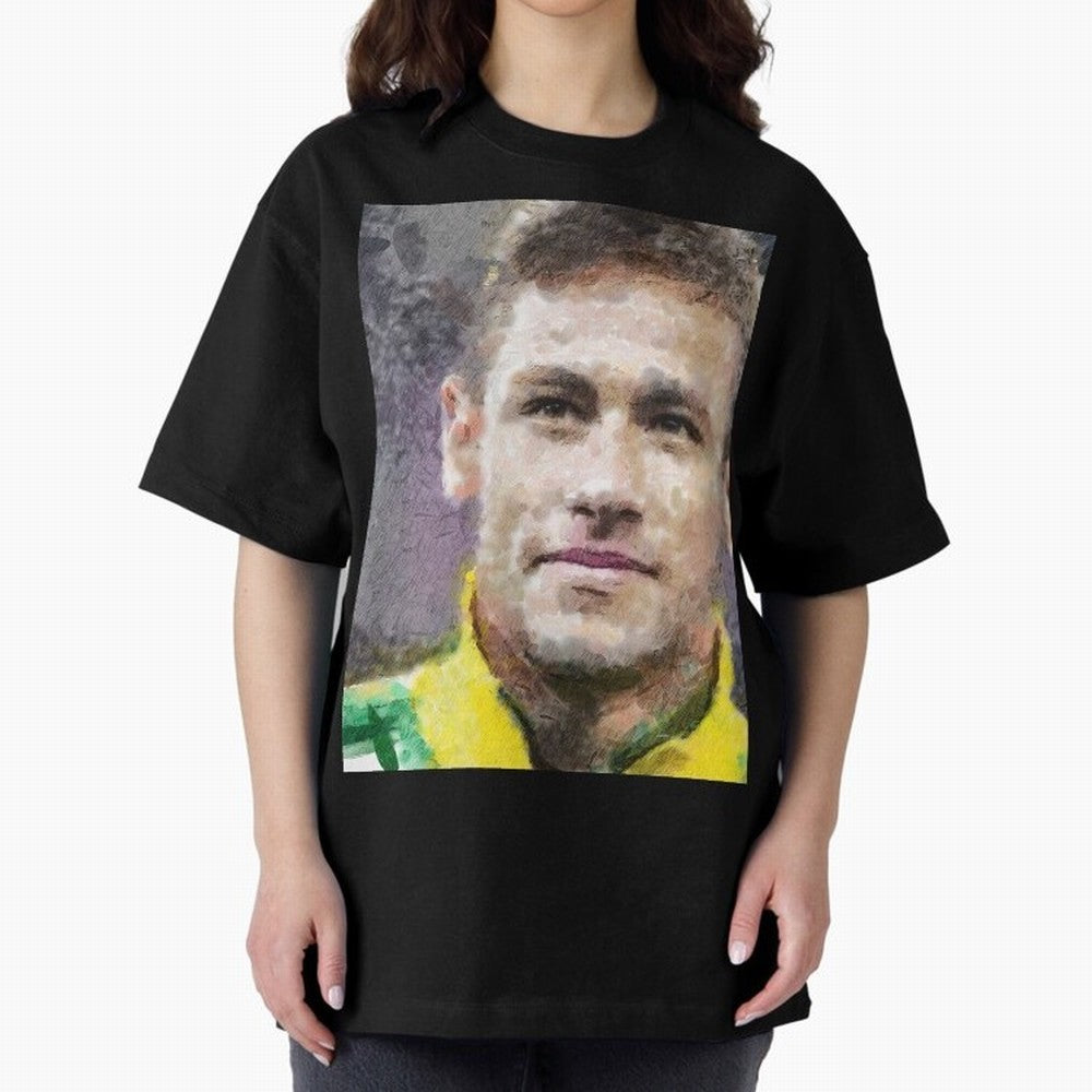 Neymar Oversized T-Shirt Represent Football Lovers during FIFA World Cup 2026 for Fans of Mbappe and Neymar and France and Portugal, Bringing Soccer Culture, Superstar Moments, National Team Dreams and Competitive Fire; Made for Die Hard