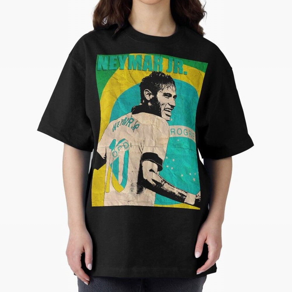 Neymar Oversized T-Shirt Celebrate National Team Dreams in FIFA World Cup 2026 Group Stage Spirit, Made for Portugal, Spain and Germany, Messi and Cristiano Ronaldo, Championship Spirit, Famous Goals, Roaring Crowds and International Football