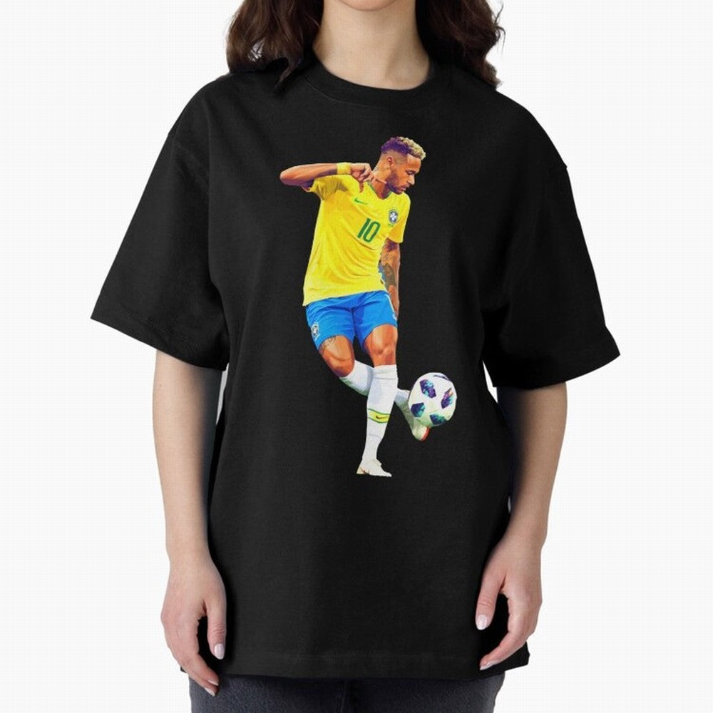 Neymar Oversized T-Shirt Celebrate the Magic of the FIFA World Cup 2026 Journey through Messi and Cristiano Ronaldo Highlights, Brazil Pride, Goal Celebration Energy, Supporter Heritage, Football Icons and Worldwide Tournament Joy; Great for