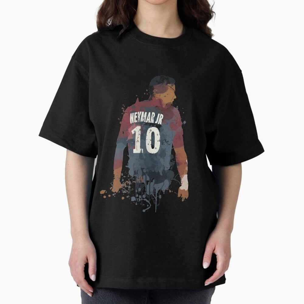 Neymar Brazilian Legend Art Oversized T-Shirt Stand Proud for Global Football Passion for FIFA World Cup 2026, Made for Haaland and Mbappe, Argentina, Global Supporter Spirit, Legendary Goals, National Colors and Tournament Celebration; Ideal for