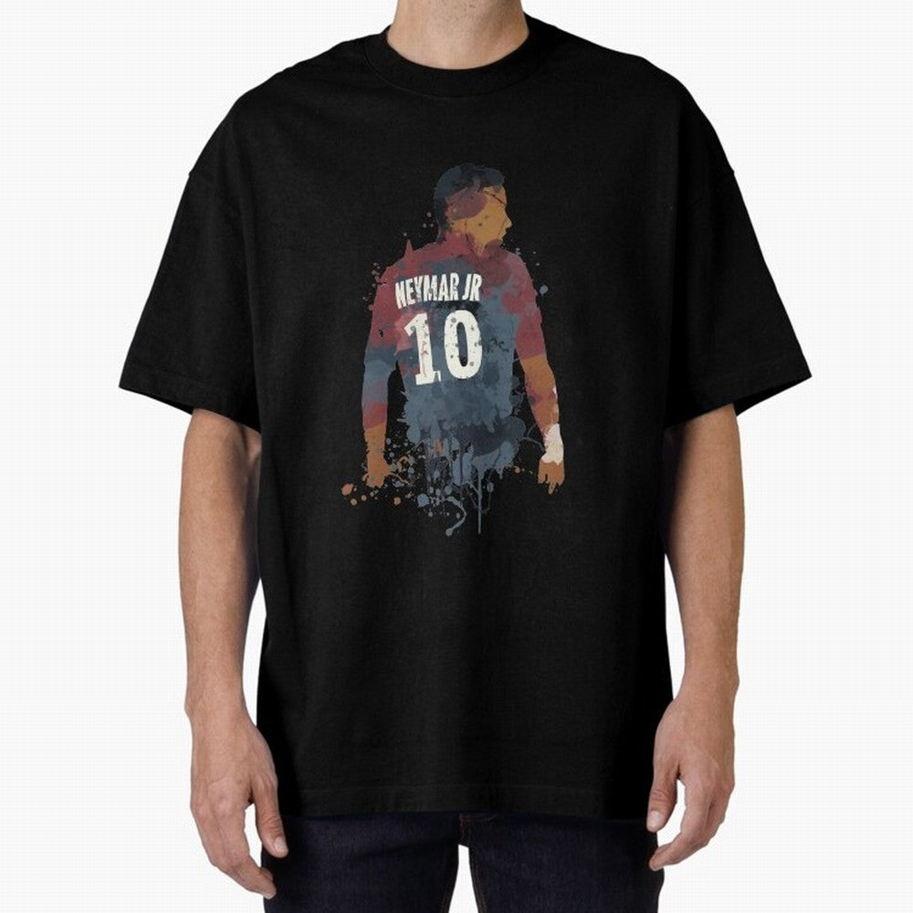 Neymar Brazilian Legend Art Oversized T-Shirt Stand Proud for Global Football Passion for FIFA World Cup 2026, Made for Haaland and Mbappe, Argentina, Global Supporter Spirit, Legendary Goals, National Colors and Tournament Celebration; Ideal for
