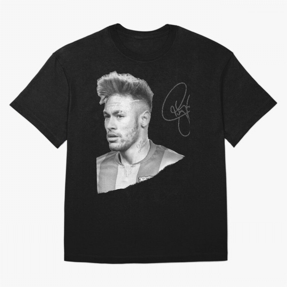 Neymar in black & white with signature Classic T-Shirt Show Up for the Glory of FIFA World Cup 2026 Group Stage Spirit, Made for France and Portugal, Messi, Neymar and Mbappe, Championship Spirit, Famous Goals, Roaring Crowds and International