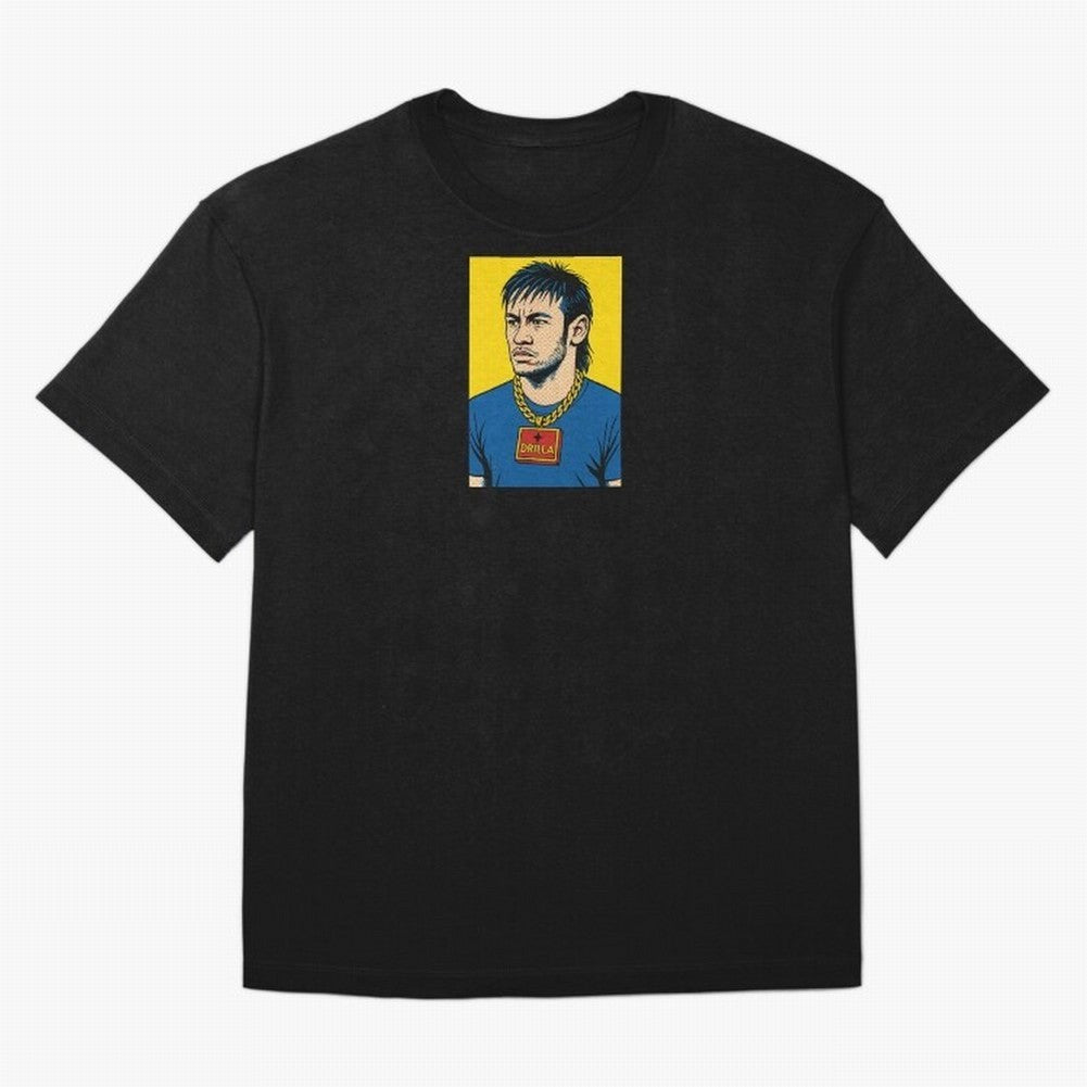 Drilla Clothing Neymar Popart Print T Shirt Oversized T-Shirt Support Your Favorite Stars during FIFA World Cup 2026 for Fans of Cristiano Ronaldo and Germany, Bringing Football History, Final Match Energy, Crowd Noise and Once in a Lifetime