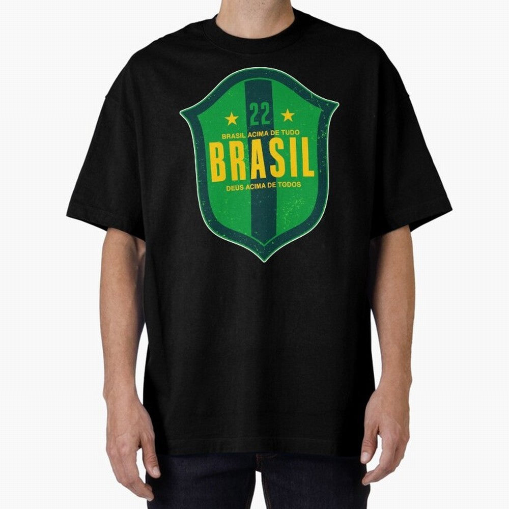 BRAS?O BRASIL 22 Oversized T-Shirt Make Every Match About FIFA World Cup 2026 Group Stage for Fans of Neymar, Haaland and Cristiano Ronaldo and Argentina, Bringing Classic Soccer Heritage, Championship Pressure, Fan Loyalty and International Pride;