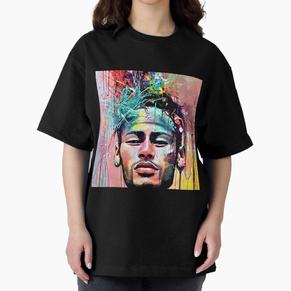 Colorful Neymar Oversized T-Shirt Share the Excitement of FIFA World Cup 2026 for Fans of Messi and England and Germany, Bringing Football Festival Excitement, Trophy Ambitions, Country Rivalries and Star Player Buzz; Ideal for Fans Who Follow