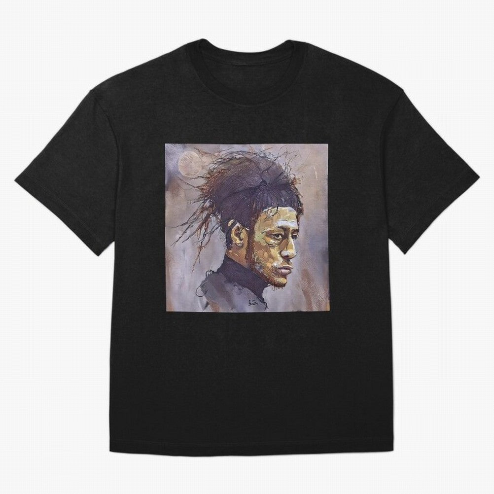 sketch of Neymar Oversized T-Shirt Feel International Energy from Global Football Passion for FIFA World Cup 2026 Group Stage, Highlighting Messi, Neymar and Mbappe, Brazil, Champion Mindset, Group Stage Buzz, Knockout Tension and Passionate Fan