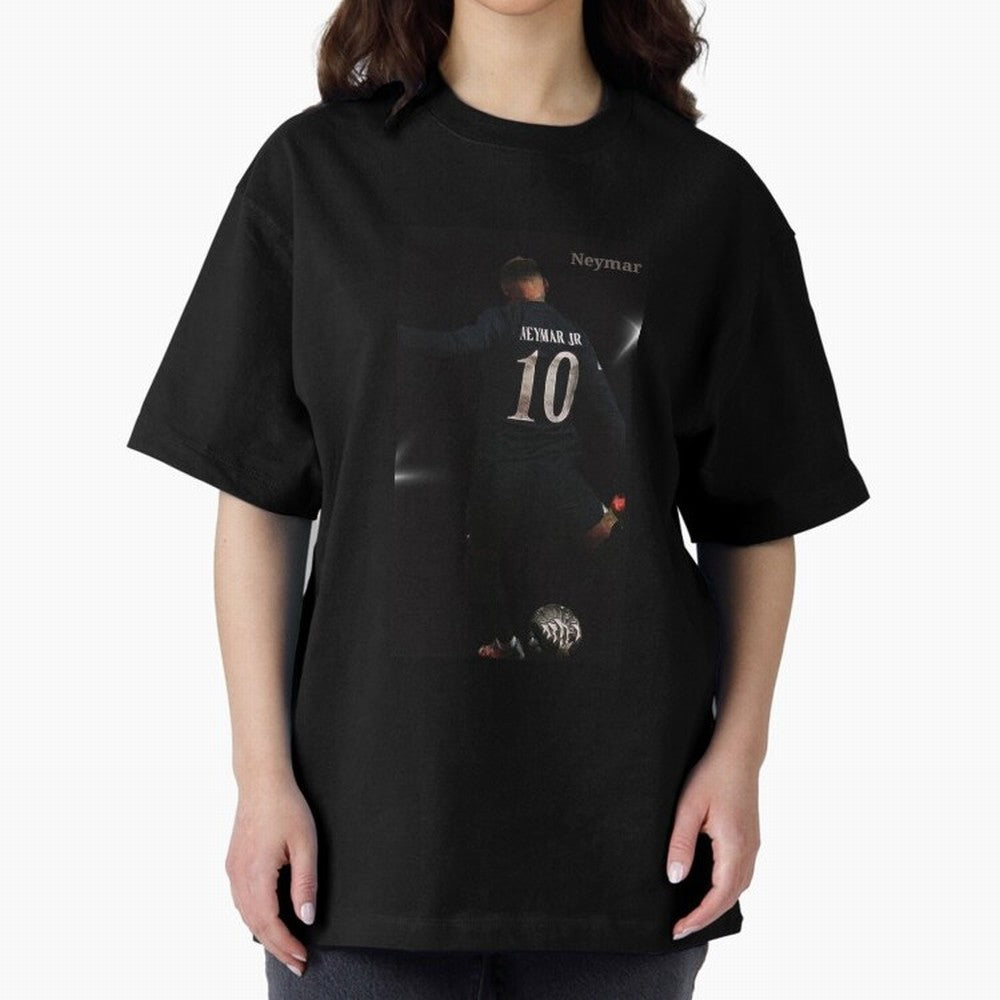 Neymar black version Oversized T-Shirt Treasure Match Day Hype around FIFA World Cup 2026 Group Stage, Haaland and Mbappe, Spain and Netherlands, Sports Nostalgia, International Competition, Famous Players and Unforgettable Victories; Ideal for