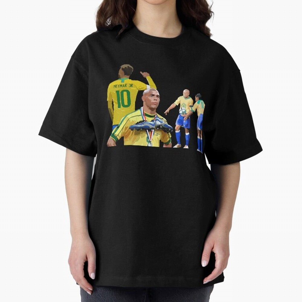 Brazilian Icons Oversized T-Shirt Carry National Pride through FIFA World Cup 2026 Spirit, Inspired by Portugal, Spain and Germany, Messi, CR7 and Mbappe, Stadium Memories, Football Loyalty, International Chants and Championship Tradition; Perfect