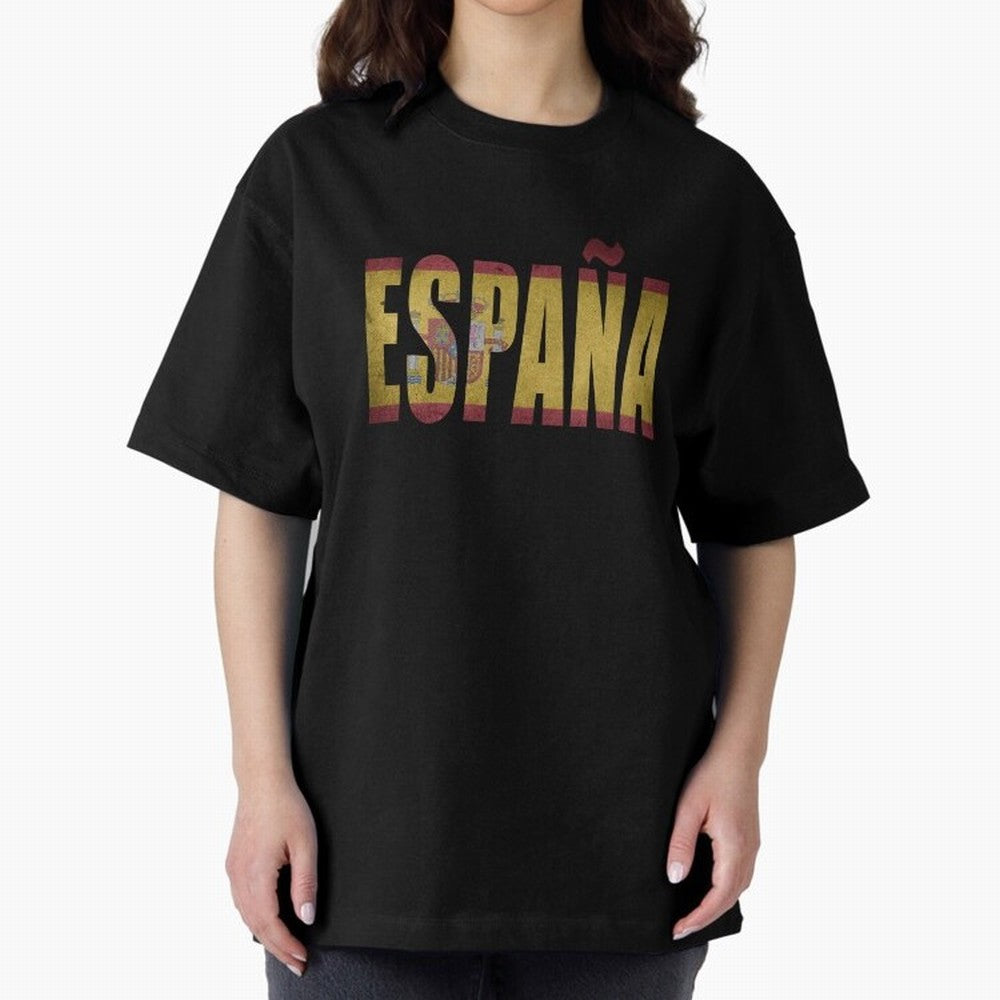 Espa?a Oversized T-Shirt Honor the Beautiful Game during FIFA World Cup 2026 for Fans of Messi and England, France and Netherlands, Bringing Sports Nostalgia, International Competition, Famous Players and Unforgettable Victories; Made for Die Hard