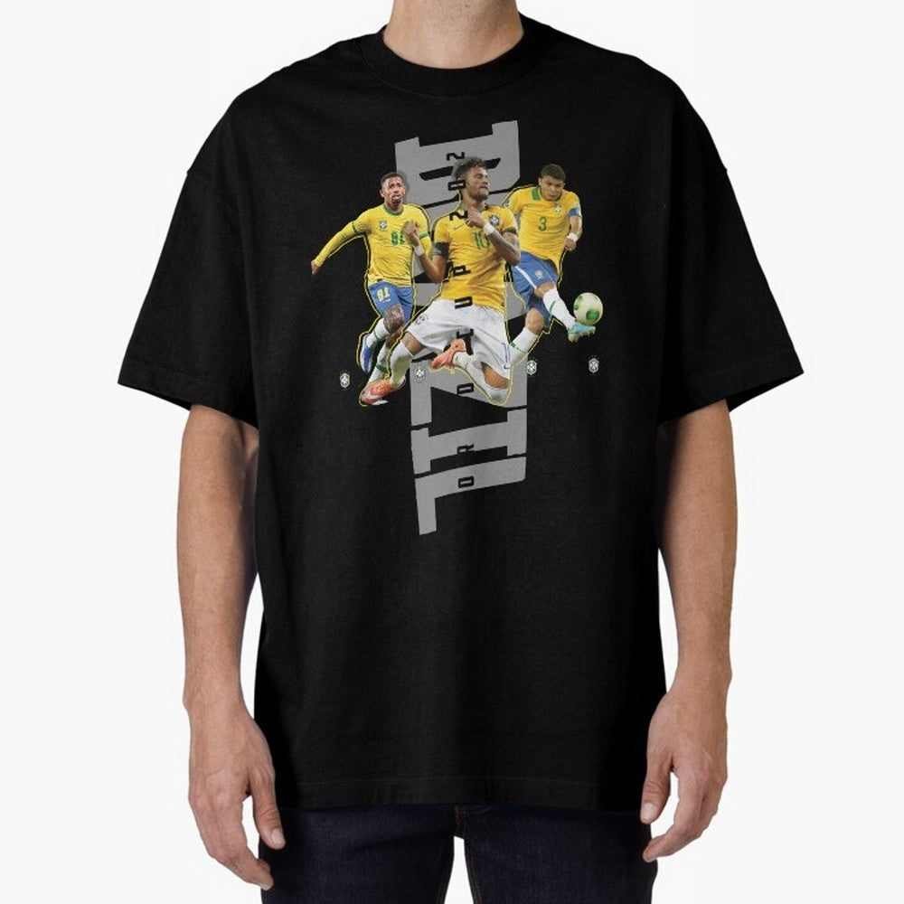 Brazil World cup 2022 Oversized T-Shirt Celebrate Football Heritage in FIFA World Cup 2026 USA Canada Mexico Connected to Messi and Cristiano Ronaldo, Portugal, Spain and Germany Energy, Soccer Culture, Superstar Moments, National Team Dreams and