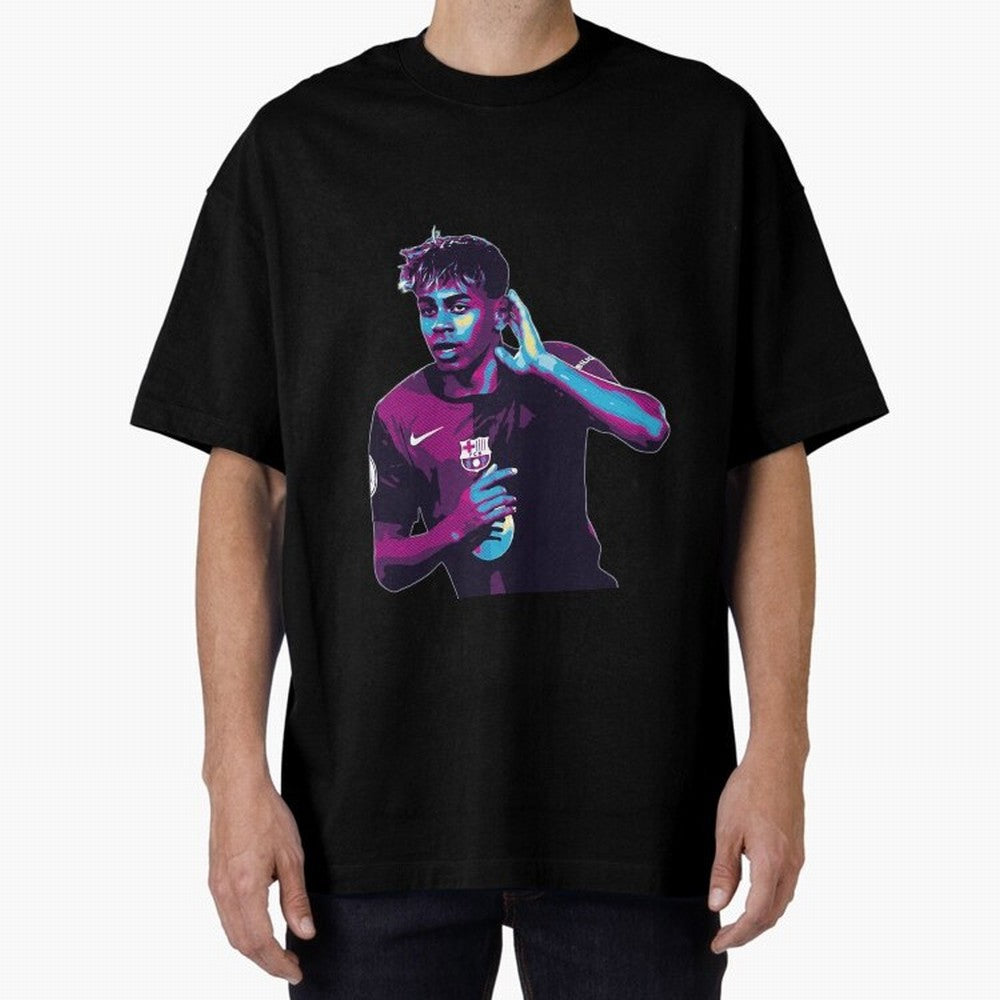 Lamine Yamal goal celebration Oversized T-Shirt Celebrate Supporters United by Match Day Hype around FIFA World Cup 2026 Group Stage, Messi, CR7 and Mbappe, Germany, Vintage Soccer Flavor, Modern Football Stars, National Flags and Final Night