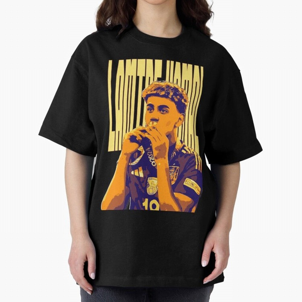 Lamine yamal pop art Oversized T-Shirt Make Every Kick Count in Match Day Hype around FIFA World Cup 2026, Mbappe, England and Germany, Retro Football Energy, Iconic Rivalries, Trophy Chase Drama and Stadium Atmosphere; Great for Watch Parties,