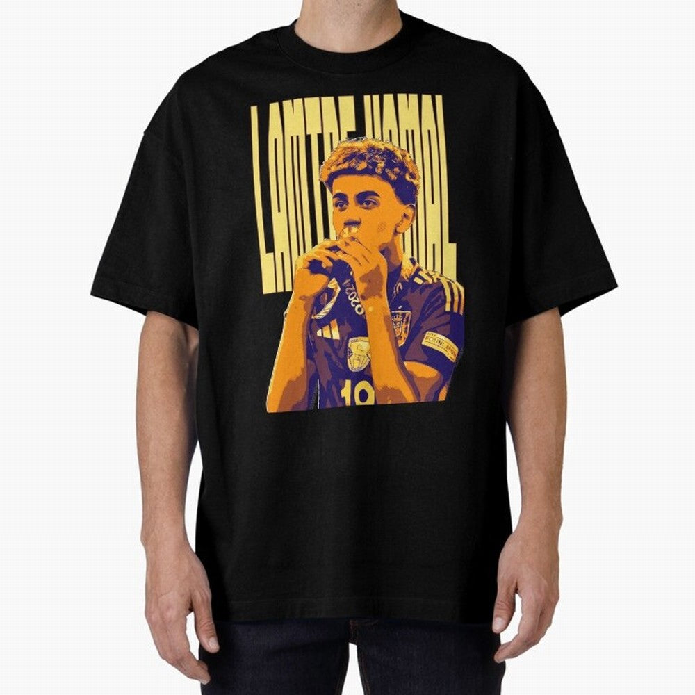Lamine yamal pop art Oversized T-Shirt Make Every Kick Count in Match Day Hype around FIFA World Cup 2026, Mbappe, England and Germany, Retro Football Energy, Iconic Rivalries, Trophy Chase Drama and Stadium Atmosphere; Great for Watch Parties,