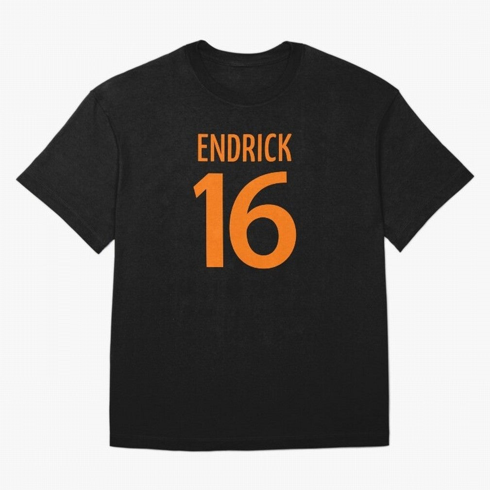 Football Player #16 | Soccer Sports (Orange Design) Classic T-Shirt Wear the Spirit of Match Day Hype around FIFA World Cup 2026 USA Canada Mexico, Haaland, Argentina and Brazil, Sports Nostalgia, International Competition, Famous Players and