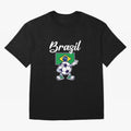 BRAZIL - Dabbing Football Soccer Ball - BRAZIL Classic T-Shirt Bring Retro Soccer Energy to Match Day Hype around FIFA World Cup 2026, Haaland, Argentina and Brazil, Game Day Rituals, Football Legends, Country Pride and the Road to the Final; Built