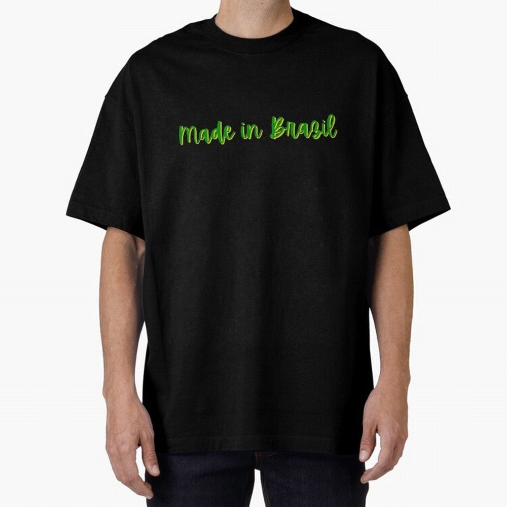 Made in Brazil Oversized T-Shirt Build Match Day Hype around FIFA World Cup 2026 Group Stage, Messi, CR7 and Mbappe, England, Supporter Pride, Iconic Celebrations, Legendary Names and Global Match Day Energy; Perfect for Fans, Collectors, Family