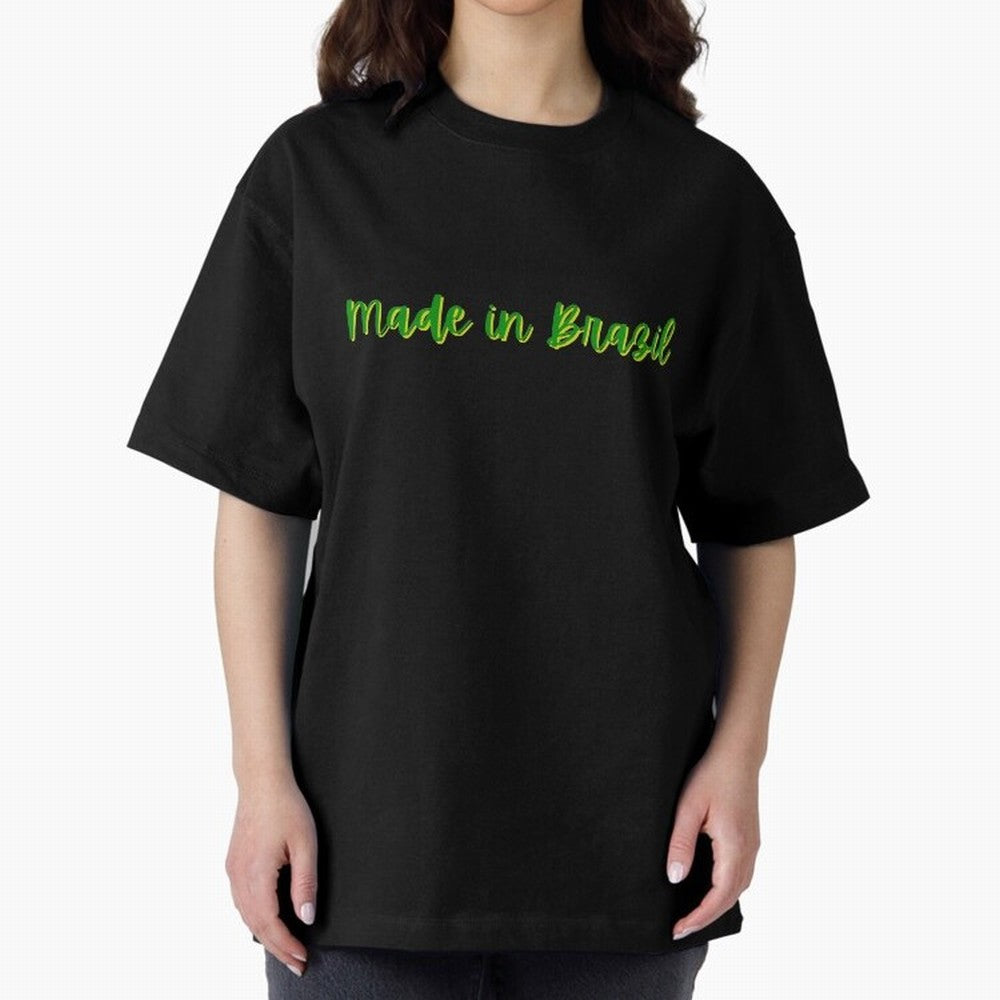 Made in Brazil Oversized T-Shirt Build Match Day Hype around FIFA World Cup 2026 Group Stage, Messi, CR7 and Mbappe, England, Supporter Pride, Iconic Celebrations, Legendary Names and Global Match Day Energy; Perfect for Fans, Collectors, Family