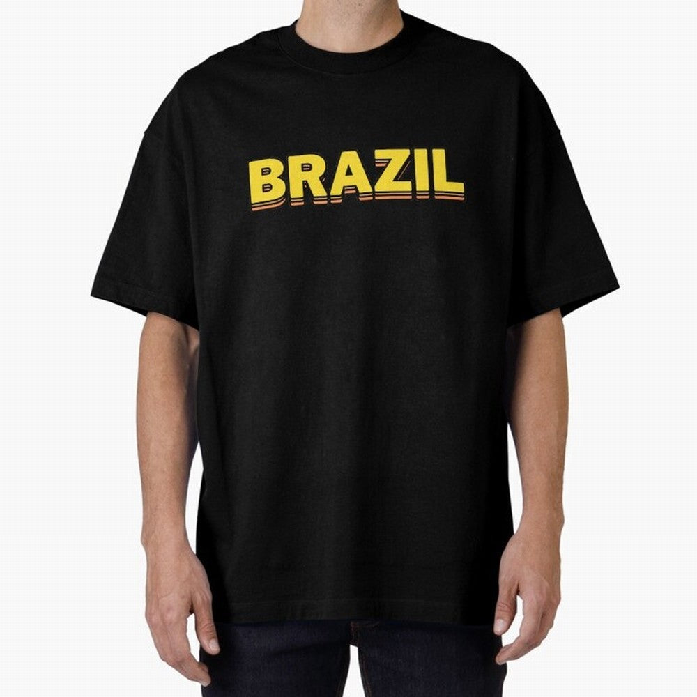 Brazil, yellow 3d sign Classic T-Shirt Represent the Passion of Match Day Hype around FIFA World Cup 2026 Group Stage, Mbappe and Neymar, Brazil, Portugal and Argentina, Classic Soccer Heritage, Championship Pressure, Fan Loyalty and International