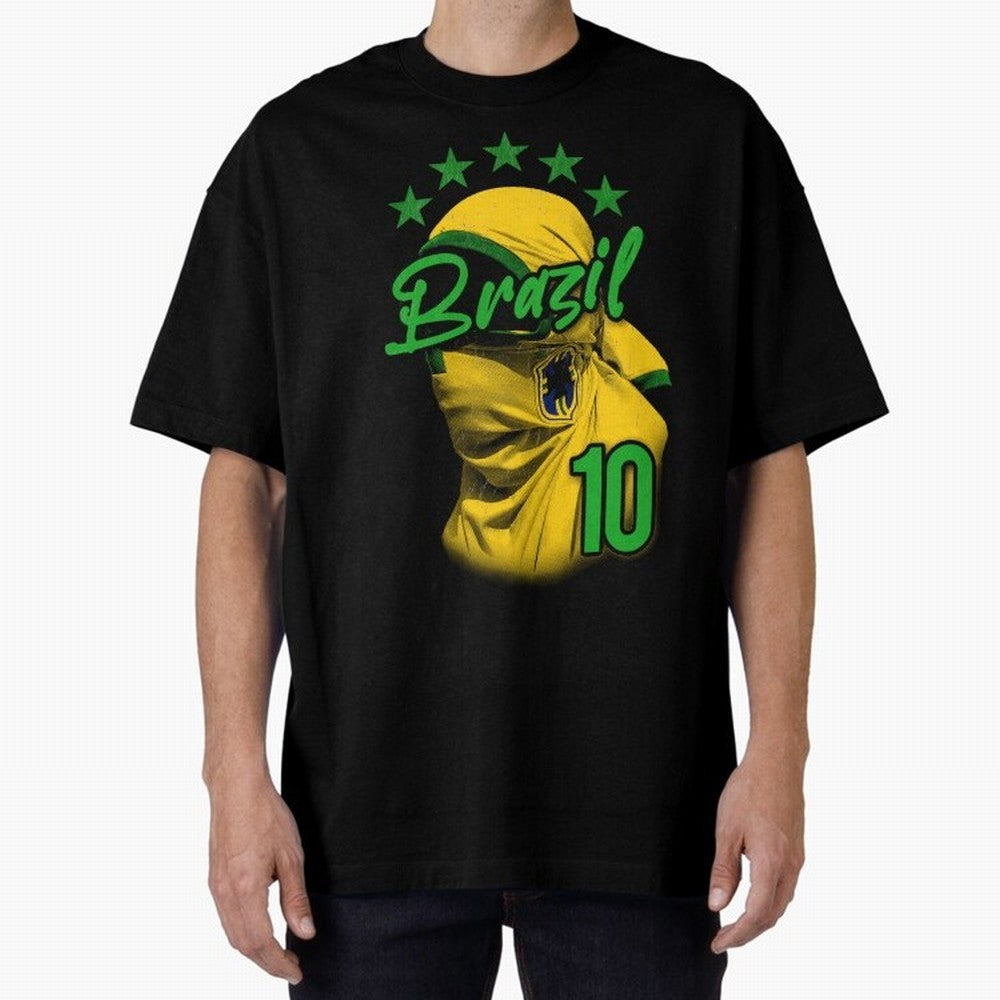 Design Brazil 10 Classic T-Shirt Celebrate Unforgettable Nights in Global Football Passion for FIFA World Cup 2026 Group Stage, Inspired by Neymar, England and Germany, Sports Nostalgia, International Competition, Famous Players and Unforgettable
