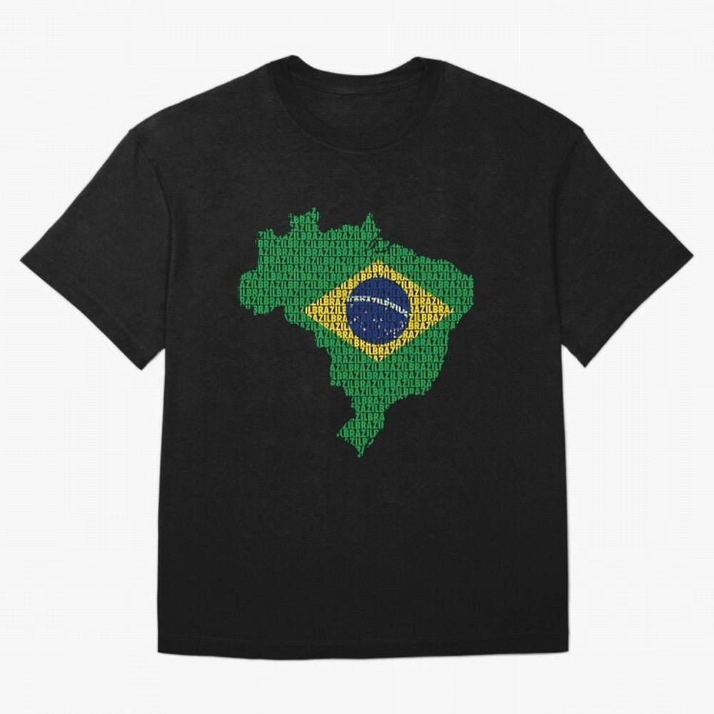 Map of Brazil (Brazil) Oversized T-Shirt Join the Countdown to Match Day Hype around FIFA World Cup 2026 Group Stage, Messi, Neymar and Mbappe, Argentina, France and Brazil, Tournament Hype, Historic Matchups, Family Viewing Parties and Global