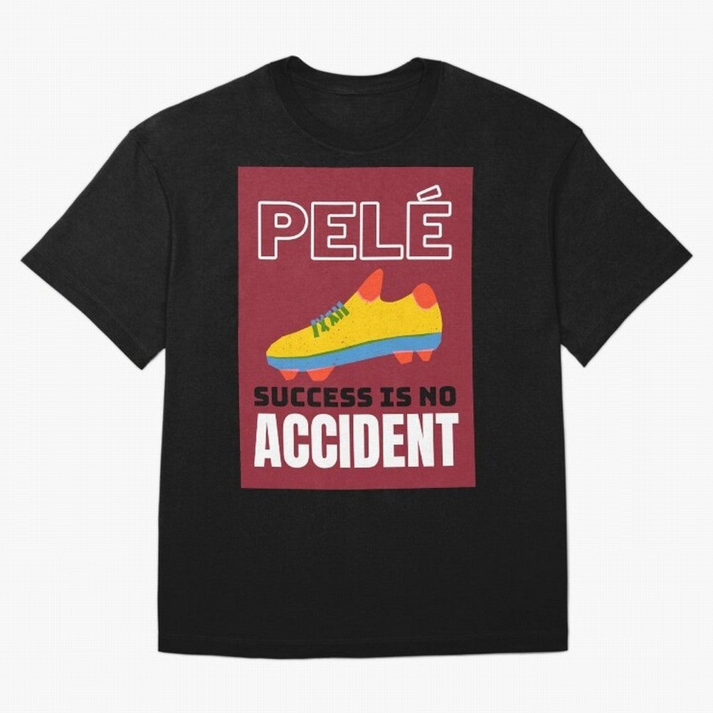 Pele Quote Success Is No Accident Graphic Classic T-Shirt Step into Global Football Passion for FIFA World Cup 2026 USA Canada Mexico, Filled with Neymar, Haaland and Cristiano Ronaldo, Netherlands, Match Day Excitement, Supporter Culture, Golden