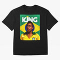 King Pele Oversized T-Shirt Celebrate FIFA World Cup 2026 USA Canada Mexico Connected to Haaland and Mbappe, Brazil, Portugal and Argentina Energy, Fan Favorite Moments, National Team Passion, Big Match Drama and Soccer History; Great for