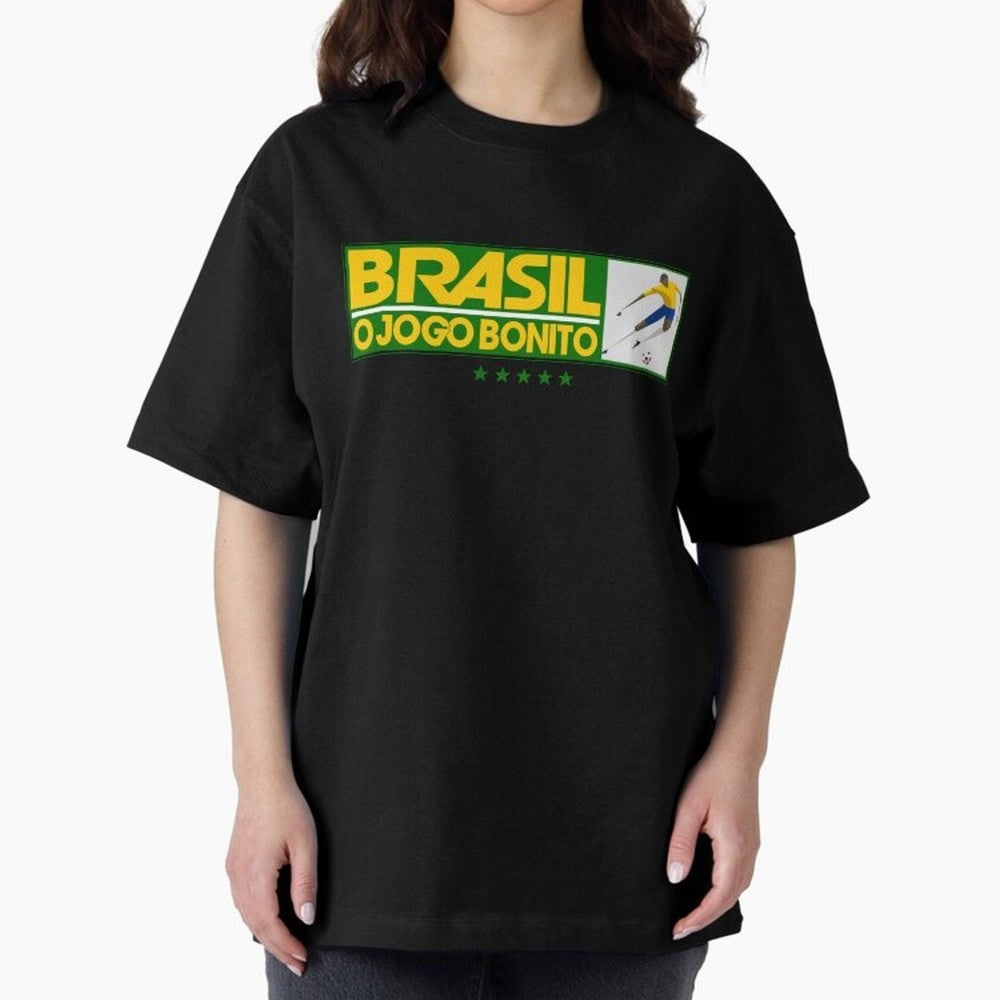 O jogo bonito Oversized T-Shirt Feel the Roar of Match Day Hype around FIFA World Cup 2026 Group Stage, Neymar, France and Portugal, Global Supporter Spirit, Legendary Goals, National Colors and Tournament Celebration; Made for Collectors Who Enjoy