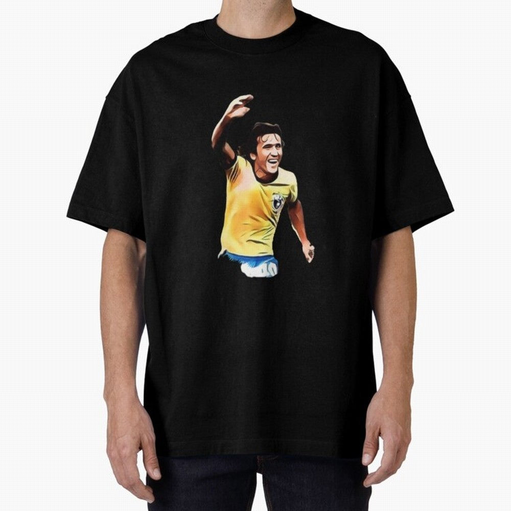 Legends of The Beautiful Game Cartoon Collection Legends Arthur Zico 2 Cartoon Artwork134 Oversized T-Shirt Support Your Favorite Stars during FIFA World Cup 2026 USA Canada Mexico for Fans of Neymar and Portugal, Spain and Germany, Bringing Soccer