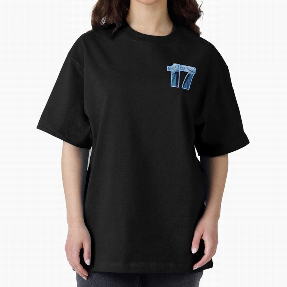 Kevin De Bruyne 17 Cut-out Oversized T-Shirt Show Championship Spirit for FIFA World Cup 2026 for Fans of Messi, CR7 and Mbappe and Brazil, Bringing Sports Nostalgia, International Competition, Famous Players and Unforgettable Victories; Perfect