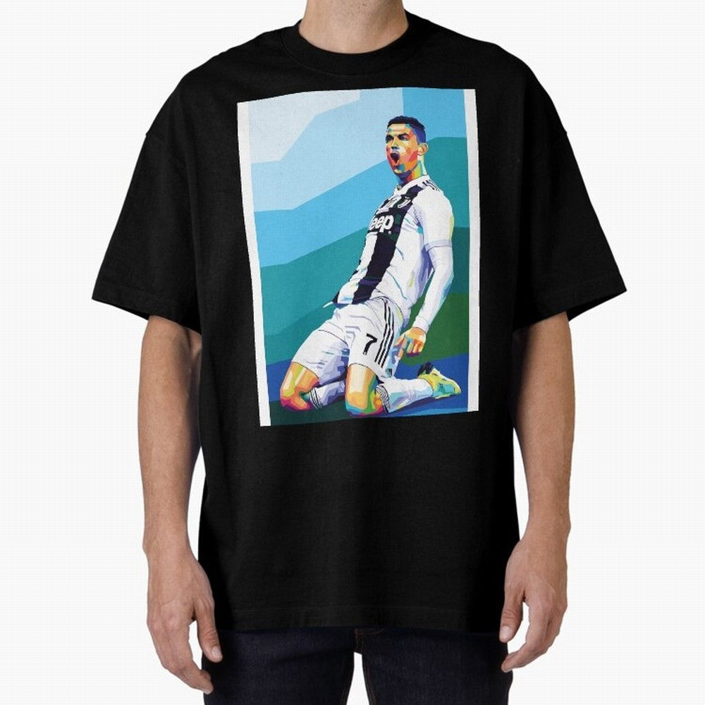 Cristiano Ronaldo Celebration Pop Art Graphic T-Shirt Back Your Heroes with Global Football Passion for FIFA World Cup 2026 Group Stage, Celebrating Messi and Cristiano Ronaldo, England and Germany, Stadium Chants, National Pride, Trophy Dreams and