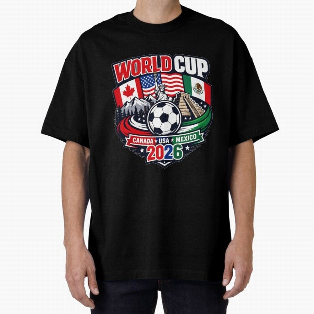 FIFA World Cup 2026 Classic T-Shirt Represent FIFA World Cup 2026 Group Stage Driven by Neymar, Haaland and Cristiano Ronaldo, Brazil Energy, Retro Football Energy, Iconic Rivalries, Trophy Chase Drama and Stadium Atmosphere; Ideal for Passionate