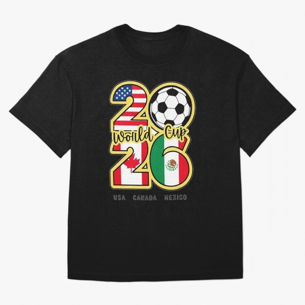 World Cup 2026, Usa Canada Mexico Football Classic T-Shirt Stand Out with Spirit from FIFA World Cup 2026 Group Stage Filled with Mbappe and Neymar, Brazil Energy, Game Day Rituals, Football Legends, Country Pride and the Road to the Final; Built