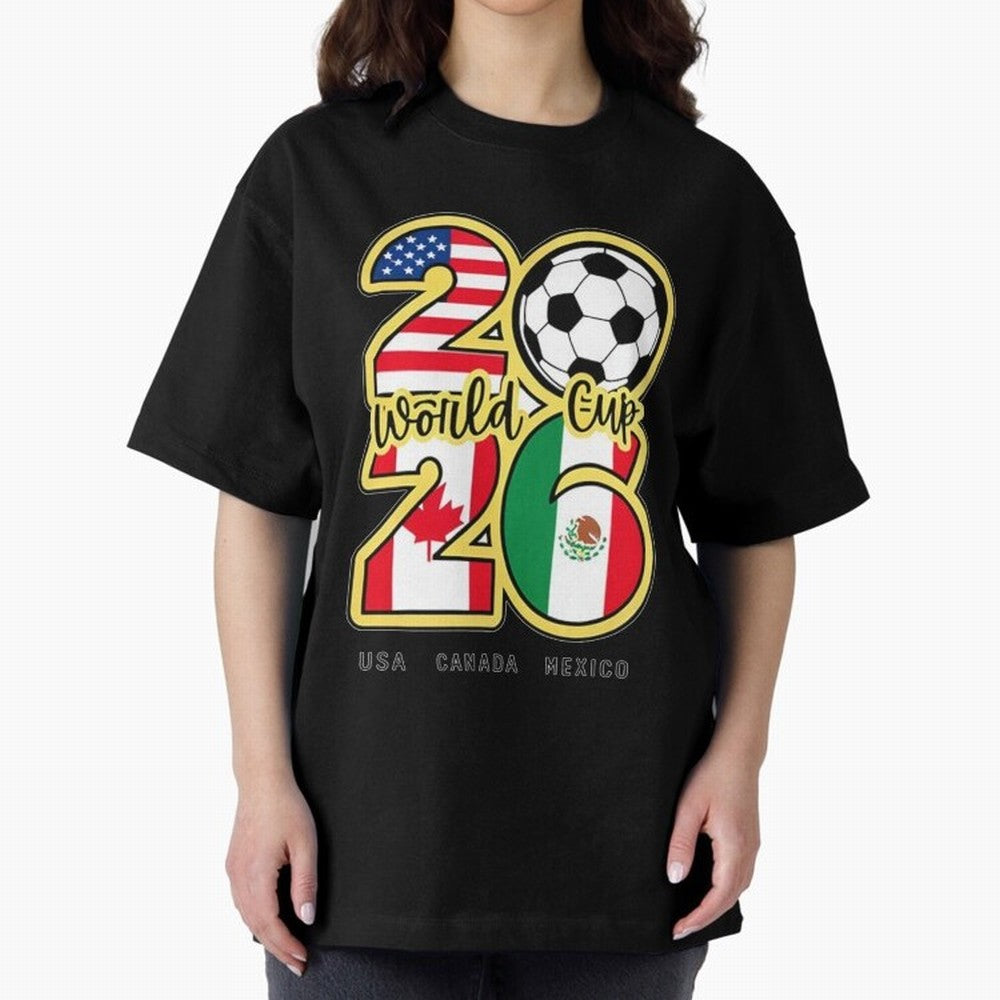 World Cup 2026, Usa Canada Mexico Football Classic T-Shirt Stand Out with Spirit from FIFA World Cup 2026 Group Stage Filled with Mbappe and Neymar, Brazil Energy, Game Day Rituals, Football Legends, Country Pride and the Road to the Final; Built