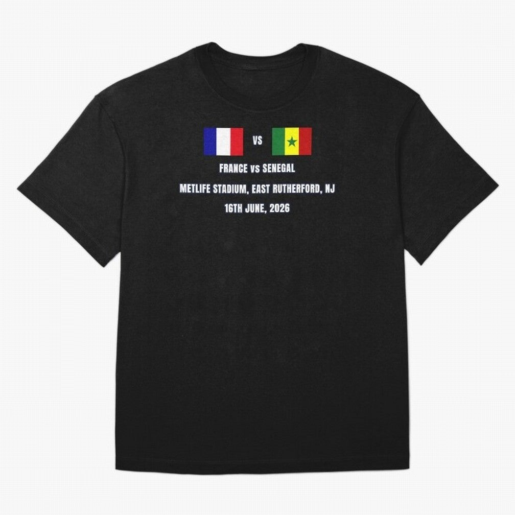 France vs Senegal 16 June 2026 ¨C Football Match Design East Rutherford Classic T-Shirt Celebrate Unforgettable Nights in the FIFA World Cup 2026 USA Canada Mexico Journey through Messi, CR7 and Mbappe Highlights, Argentina and Brazil Pride,