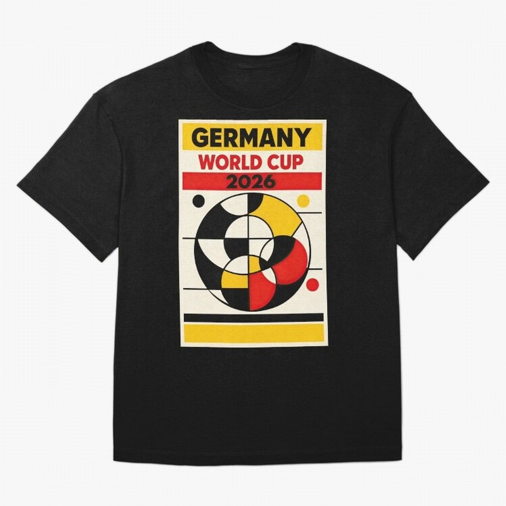 Elegant and Geometrical Germany World Cup 2026 Poster Classic T-Shirt Back the Journey through FIFA World Cup 2026 Group Stage for Fans of Mbappe and Neymar and Germany, Bringing Football Passion, Legendary Performances, Festival Vibes and