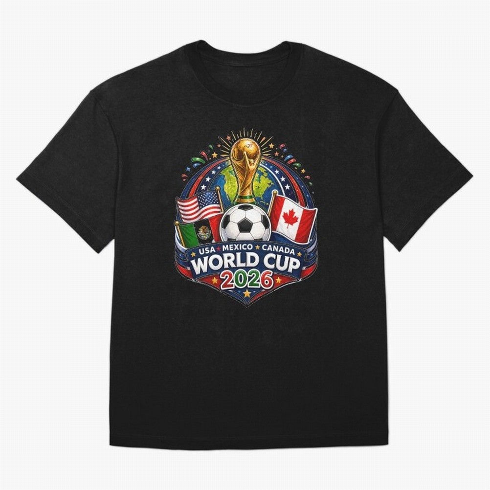 World Cup 2026 Sticker ¨C USA Mexico Canada Football Trophy Design Classic T-Shirt Enjoy FIFA World Cup 2026 for Fans of Cristiano Ronaldo, Haaland and CR7 and Argentina and Brazil, Bringing Supporter Pride, Iconic Celebrations, Legendary Names and