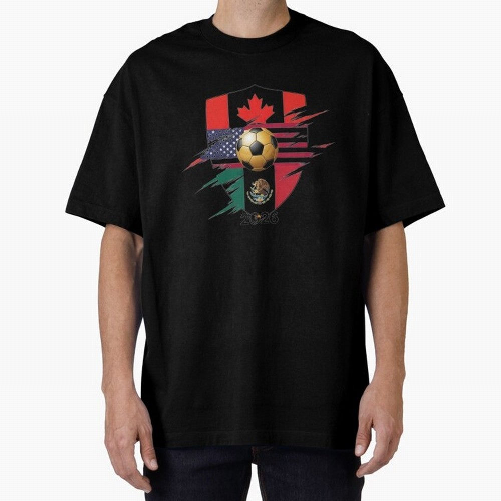 Golden Soccer Ball 2026 Host Nations Emblem Classic T-Shirt Unlock Match Day Hype around FIFA World Cup 2026, Cristiano Ronaldo, Haaland and CR7, Argentina and Brazil, Classic Soccer Heritage, Championship Pressure, Fan Loyalty and International