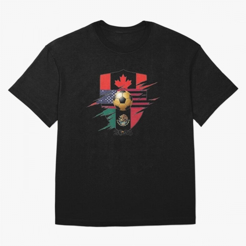 Golden Soccer Ball 2026 Host Nations Emblem Classic T-Shirt Unlock Match Day Hype around FIFA World Cup 2026, Cristiano Ronaldo, Haaland and CR7, Argentina and Brazil, Classic Soccer Heritage, Championship Pressure, Fan Loyalty and International
