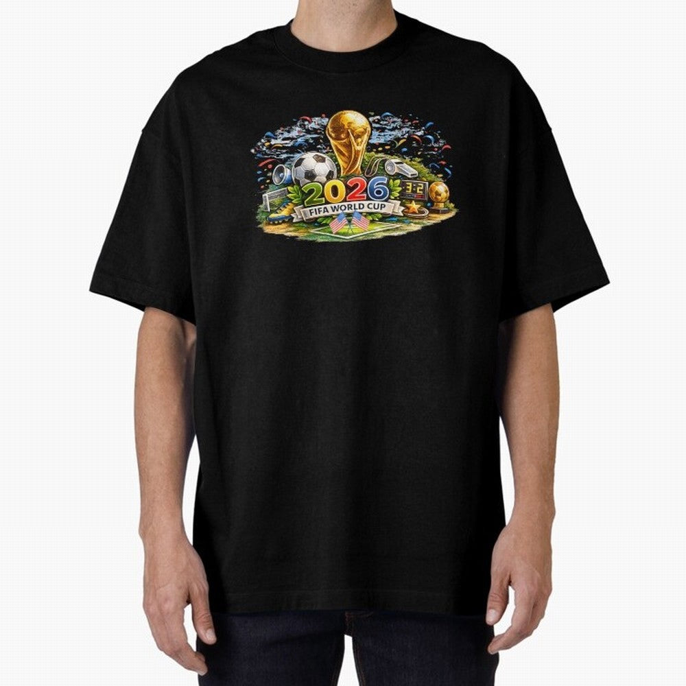 FIFA World Cup 2026, USA Support Gift Classic T-Shirt Support Iconic Players in Global Football Passion for FIFA World Cup 2026 USA Canada Mexico, with CR7, Brazil, Portugal and Argentina, Stadium Chants, National Pride, Trophy Dreams and