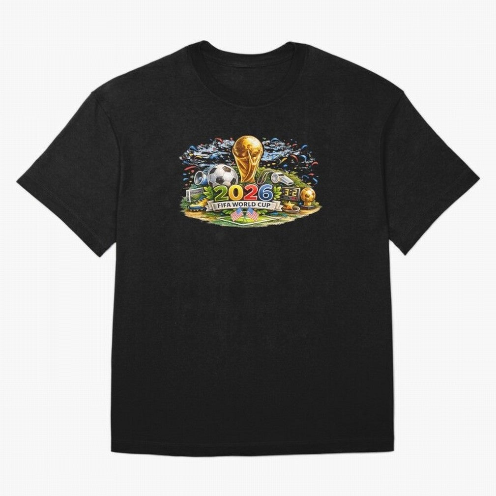 FIFA World Cup 2026, USA Support Gift Classic T-Shirt Support Iconic Players in Global Football Passion for FIFA World Cup 2026 USA Canada Mexico, with CR7, Brazil, Portugal and Argentina, Stadium Chants, National Pride, Trophy Dreams and