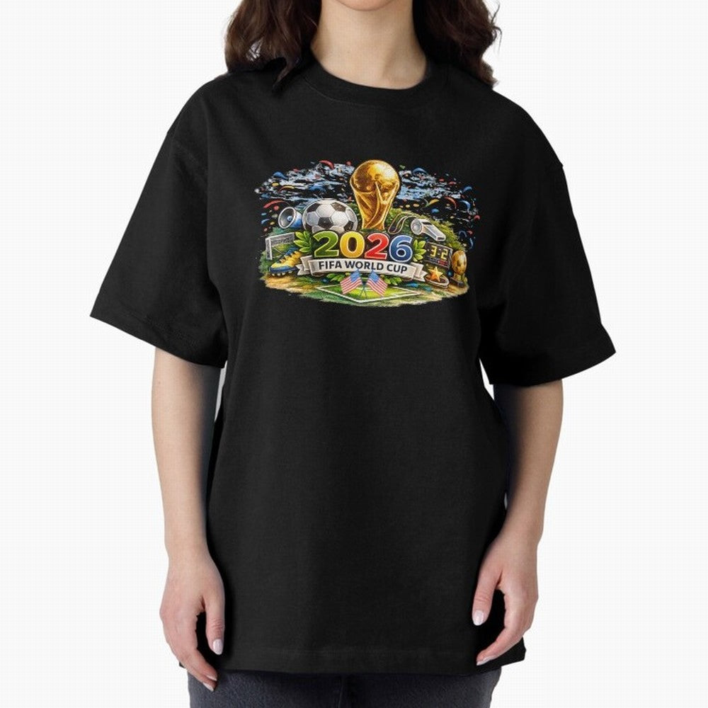 FIFA World Cup 2026, USA Support Gift Classic T-Shirt Support Iconic Players in Global Football Passion for FIFA World Cup 2026 USA Canada Mexico, with CR7, Brazil, Portugal and Argentina, Stadium Chants, National Pride, Trophy Dreams and
