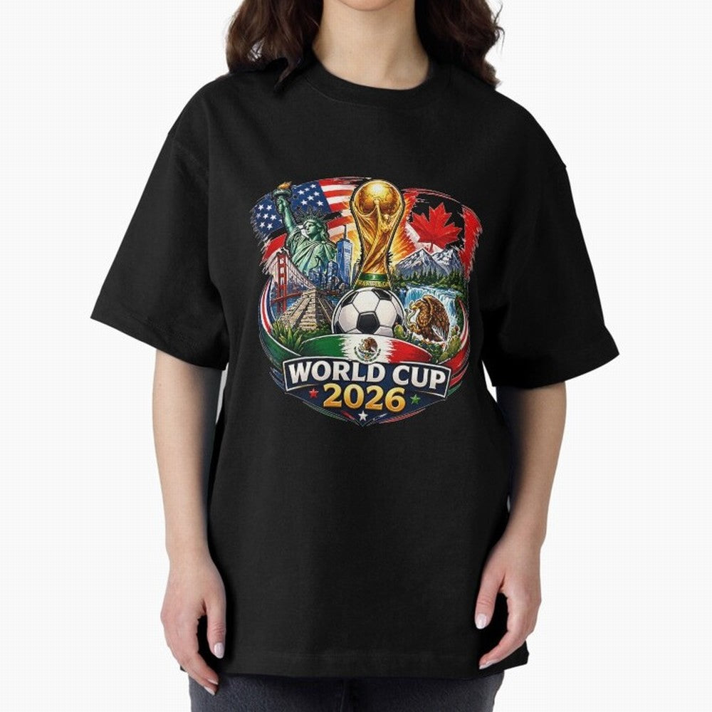 World Football 2026 USA Canada Mexico ¨C Soccer Fan Design Retro Travel Style Classic T-Shirt Keep the Match Day Mood of FIFA World Cup 2026 USA Canada Mexico for Fans of Haaland and Brazil, Portugal and Argentina, Bringing Match Day Excitement,