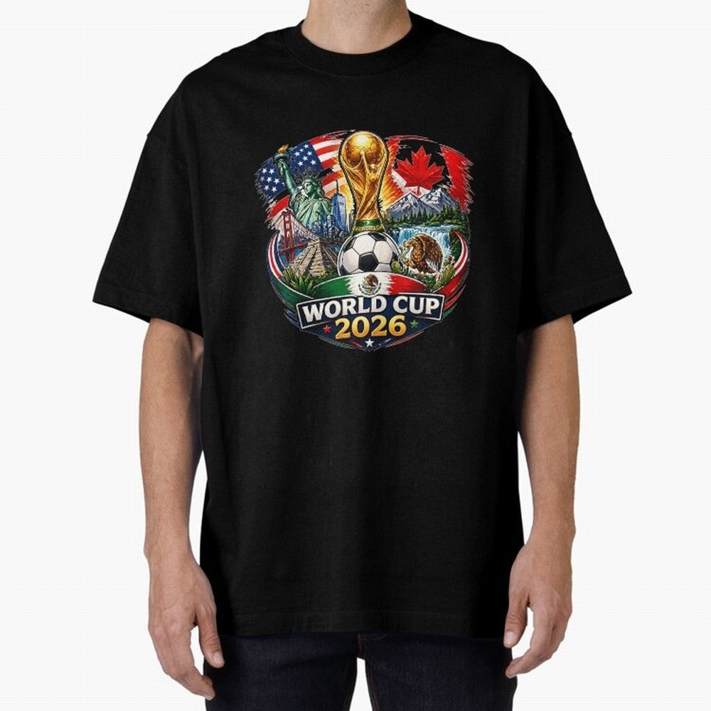World Football 2026 USA Canada Mexico ¨C Soccer Fan Design Retro Travel Style Classic T-Shirt Keep the Match Day Mood of FIFA World Cup 2026 USA Canada Mexico for Fans of Haaland and Brazil, Portugal and Argentina, Bringing Match Day Excitement,