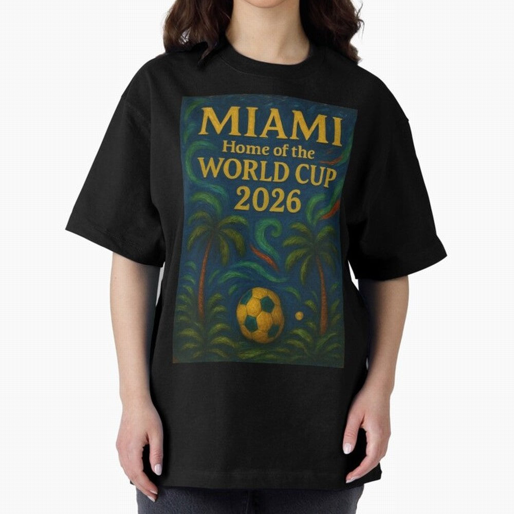 Miami Home of the World Cup 2026 Soccer Fan Poster ¡ª Tropical Art Print Classic T-Shirt Celebrate Fan Favorites in Global Football Passion for FIFA World Cup 2026 USA Canada Mexico, Driven by Cristiano Ronaldo, Haaland and CR7, Argentina, France