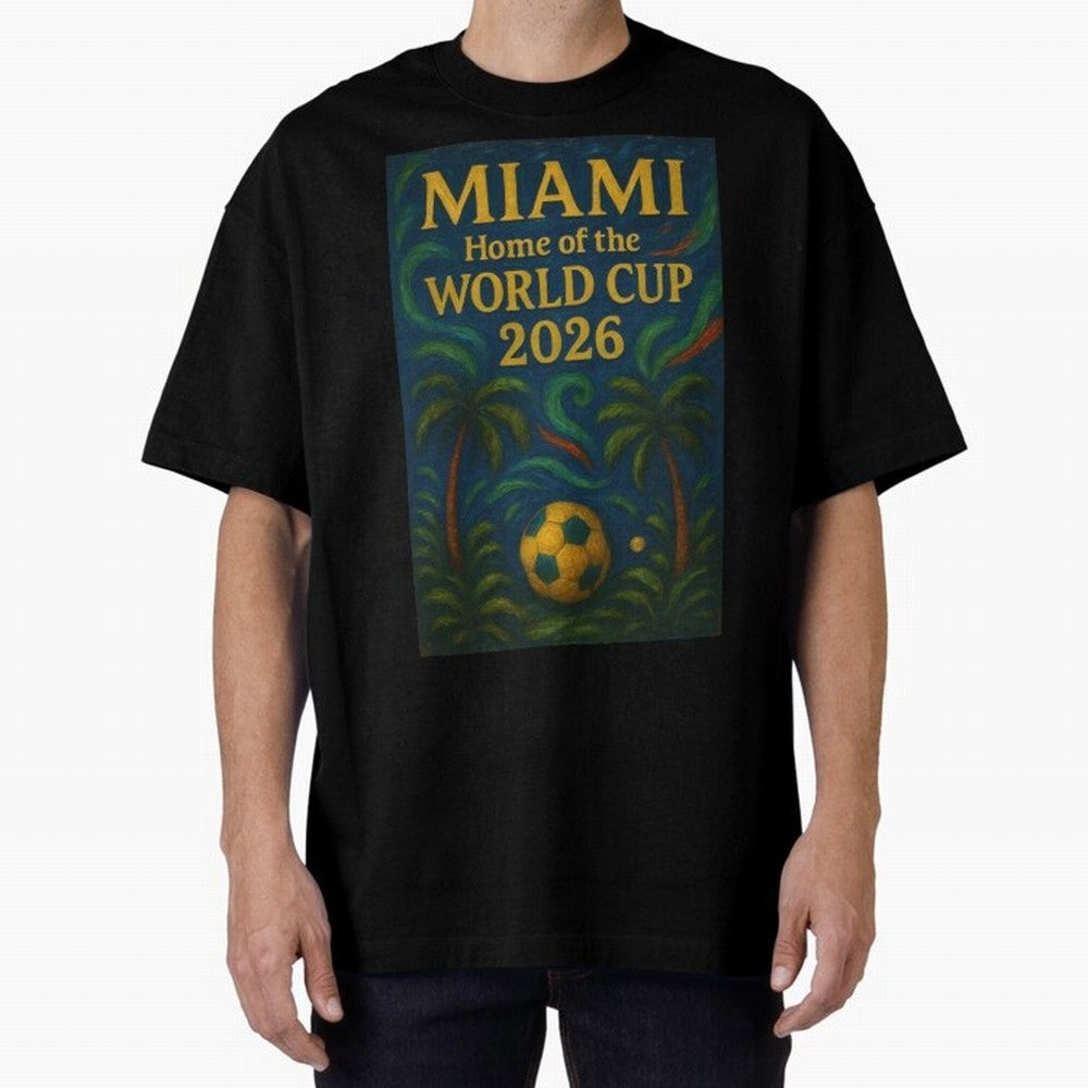 Miami Home of the World Cup 2026 Soccer Fan Poster ¡ª Tropical Art Print Classic T-Shirt Celebrate Fan Favorites in Global Football Passion for FIFA World Cup 2026 USA Canada Mexico, Driven by Cristiano Ronaldo, Haaland and CR7, Argentina, France