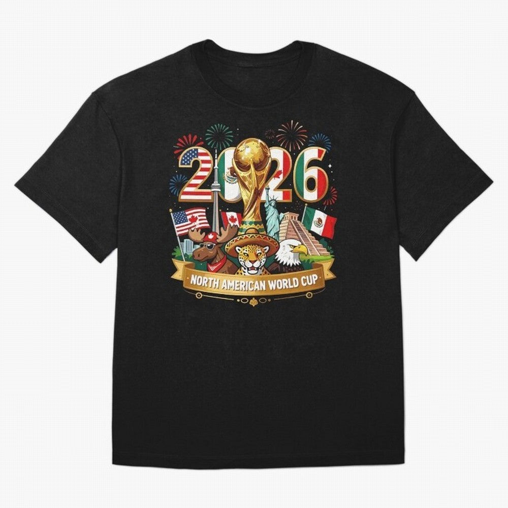 World Cup 2026 North America USA Canada Mexico Soccer Fan Classic T-Shirt Bring Stadium Energy to Global Football Passion for FIFA World Cup 2026 Group Stage, Highlighting CR7 and Messi, Portugal, Spain and Germany, Game Day Rituals, Football