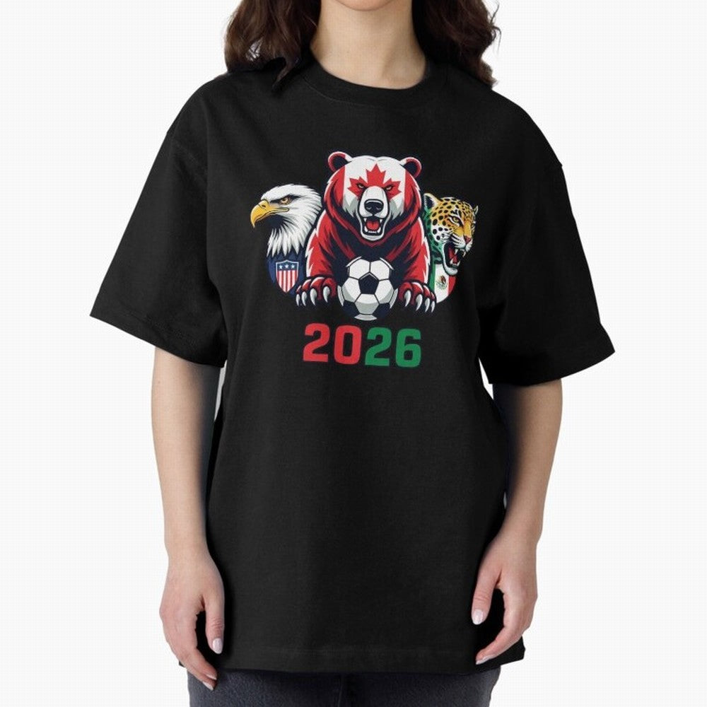 World Cup 2026 USA Canada Mexico Host Mascots Classic T-Shirt Discover the FIFA World Cup 2026 Group Stage Journey through Messi Highlights, Argentina, France and Brazil Pride, Sports Nostalgia, International Competition, Famous Players and