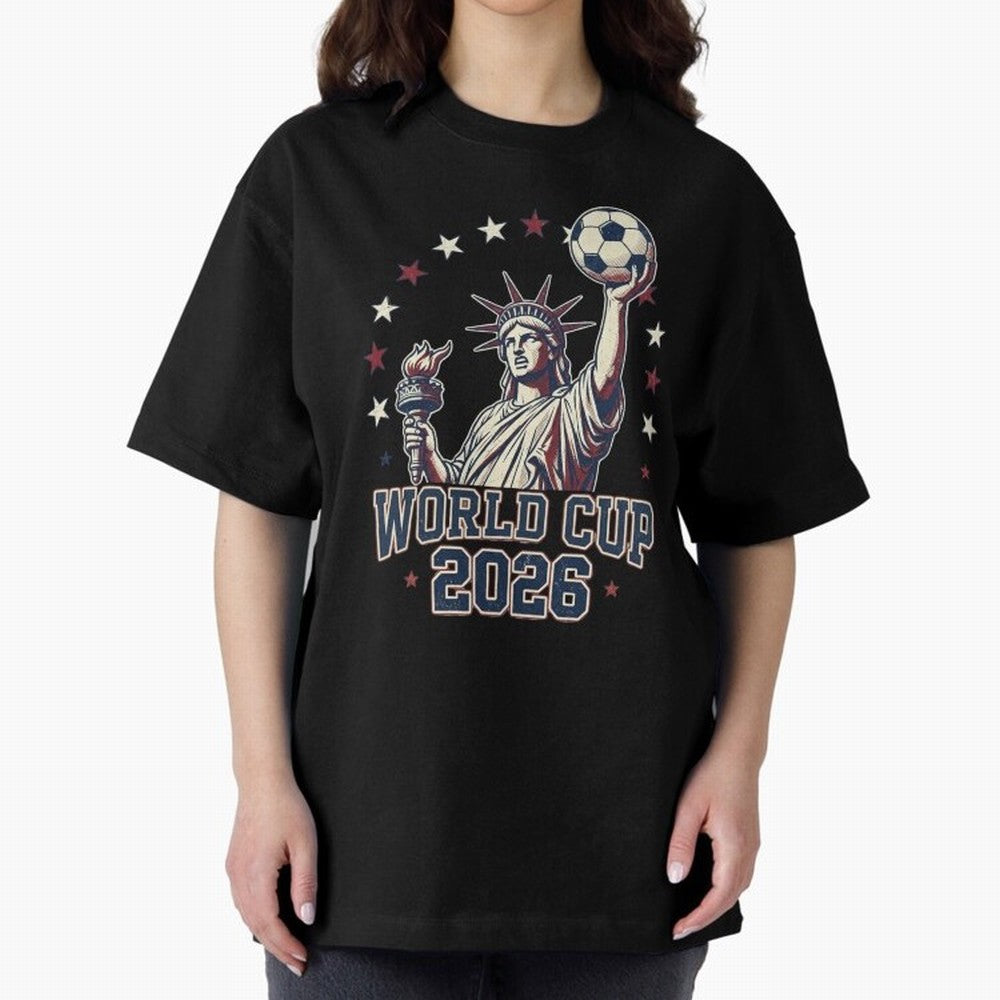 World Cup 2026 USA Soccer Statue Liberty Classic T-Shirt Support the Legends of FIFA World Cup 2026 Group Stage Spirit, Capturing France, Messi, CR7 and Mbappe, Worldwide Fan Energy, Dramatic Goals, Stadium Lights and Championship Celebrations;
