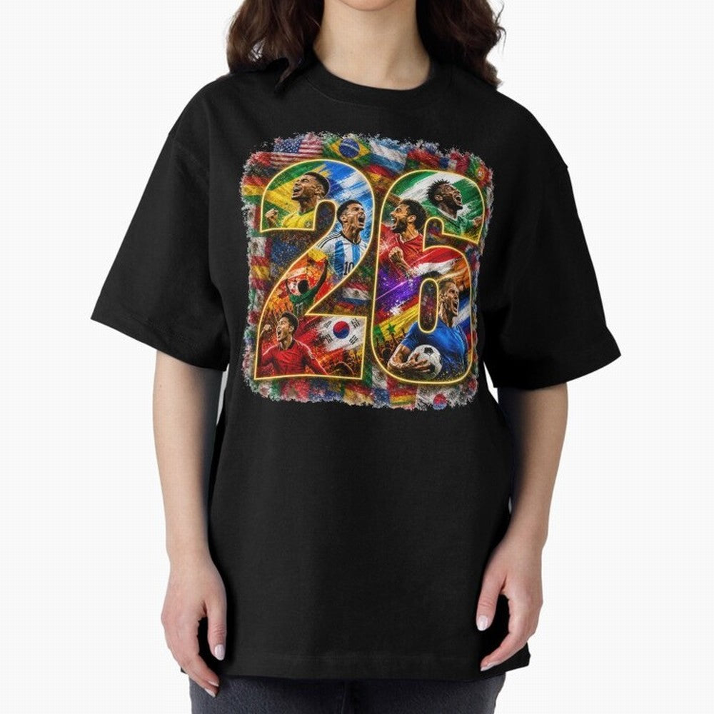 International Global Flags Soccer Football Classic T-Shirt Celebrate the Stars of Global Football Passion for FIFA World Cup 2026, Connected to Haaland, Argentina, France and Brazil, Football Festival Excitement, Trophy Ambitions, Country Rivalries