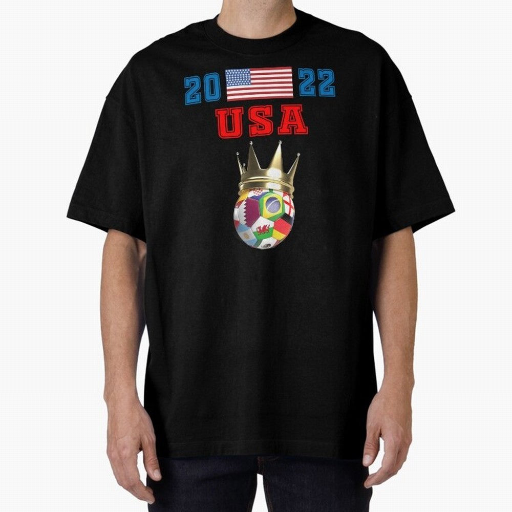 Keep Calm and support USA Football Flag Soccer Jersey Classic T-Shirt Turn Football Passion into Global Football Passion for FIFA World Cup 2026 USA Canada Mexico, Celebrating Cristiano Ronaldo, Haaland and CR7, Spain, Stadium Chants, National